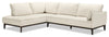 Cindy Crawford Home Gena 2-Piece Left-Facing Linen-Look Fabric Sectional with Wood Legs - Cotton White