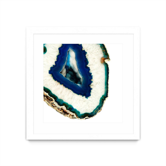 \"Mediterranean Agate A\" Matted and Framed White 30x30 Wall Art