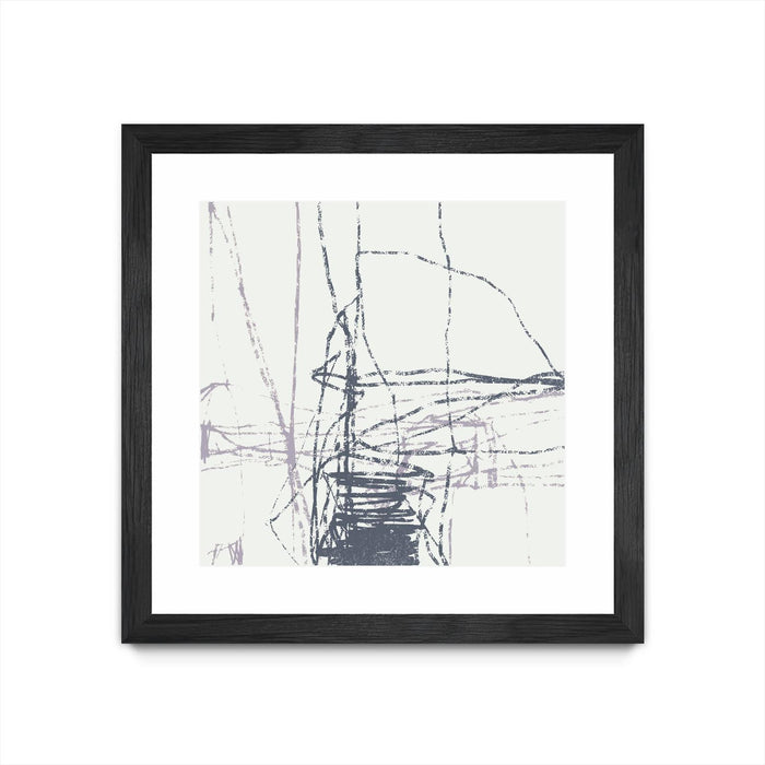 \"Chalk Doodles G\" Matted and Framed Black 30x30 Wall Art