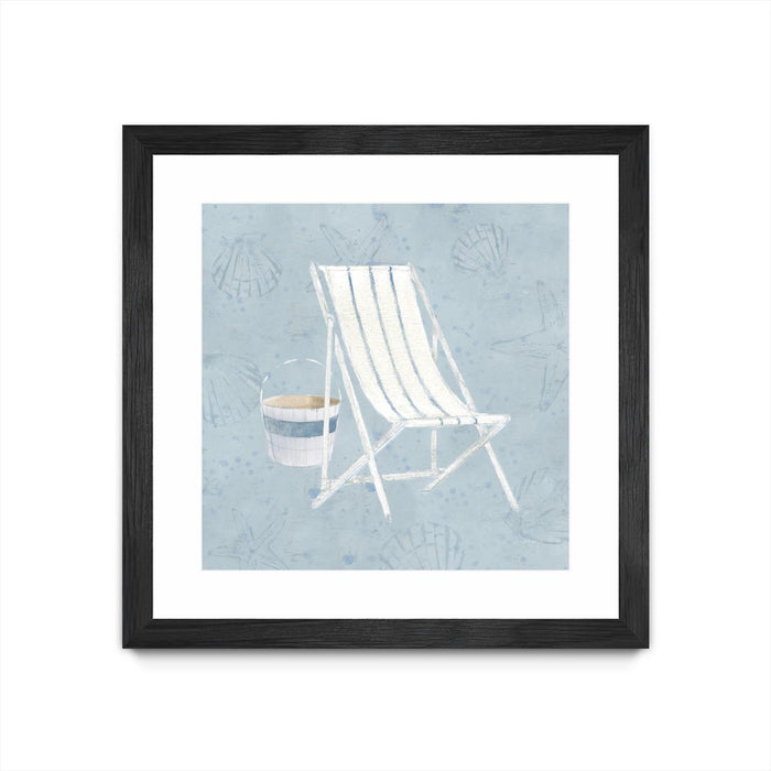 \"Serene Seaside Iii\" Matted and Framed Black 30x30 Wall Art