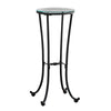 Hammered Black Metal with Tempered Glass Accent Table