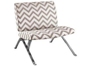 Dark Taupe Chevron with Chrome Metal Accent Chair