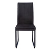 2pcs Black Leather-look Black Dining Chair