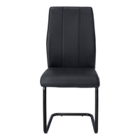 2pcs Black Leather-look Metal Dining Chair