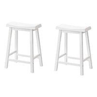 White Saddle Seat Bar Stool - Set of 2