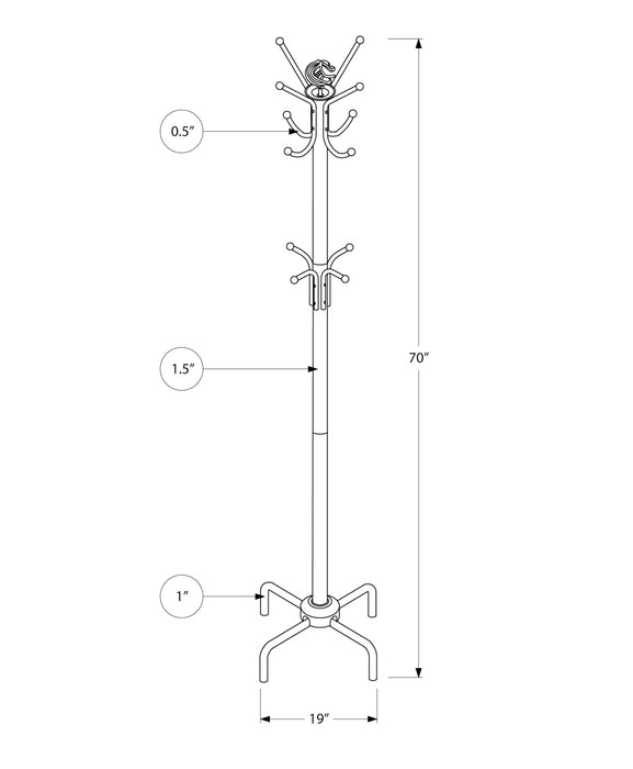 Silver Metal Coat Rack