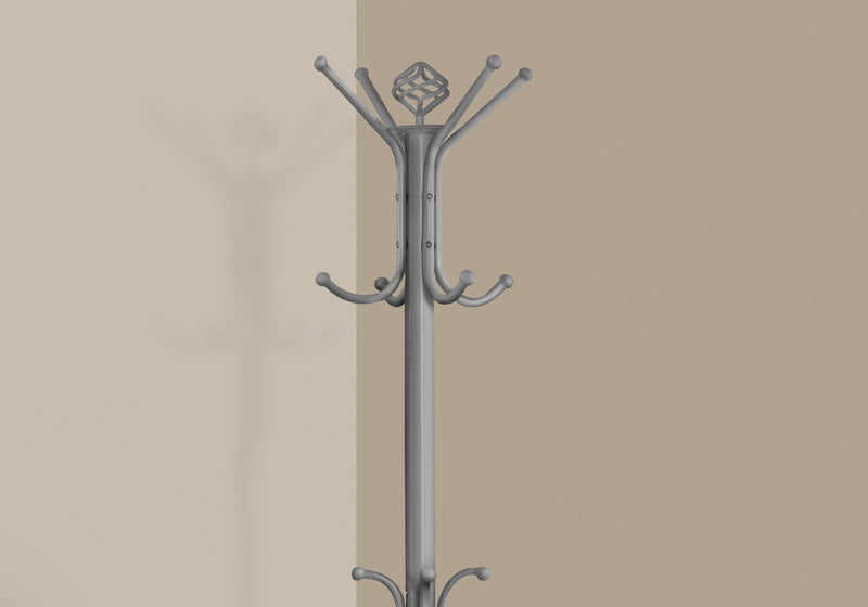 Silver Metal Coat Rack