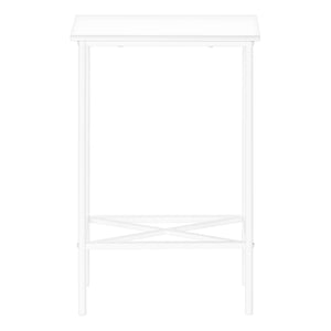 White Narrow Metal Side Table