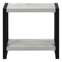 Grey Black Metal 2-Tier Narrow Accent Table