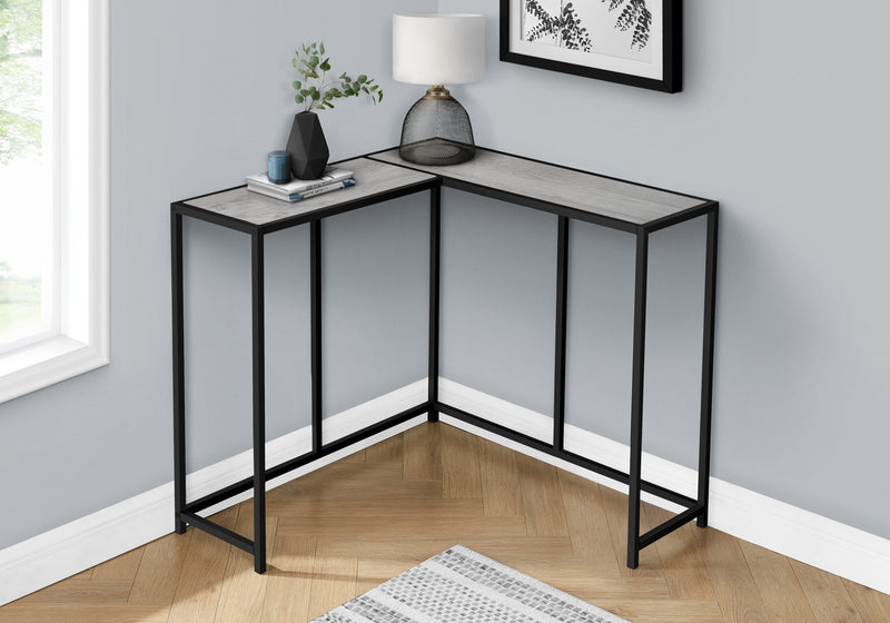 Grey Wood-look Black Console Table
