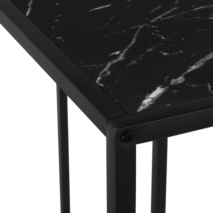 Black Marble-look Black Console Table
