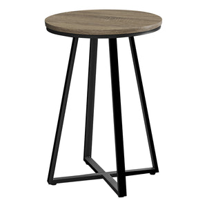 Dark Taupe Black Metal Accent Table