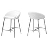 White Chrome Base Counter-Height Bar Stool - Set of 2