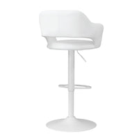 White Metal Hydraulic Lift Bar Stool