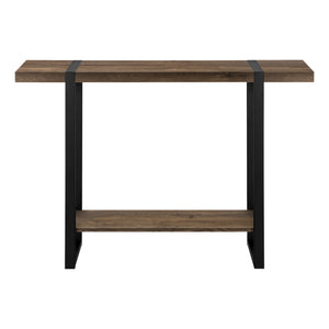 Brown Reclaimed Wood-look Black Accent Table