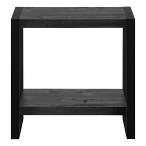 Black Reclaimed Wood-look Black Metal Side Table