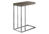 Dark Taupe with Chrome Metal Accent Table