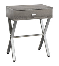 Dark Taupe Chrome Metal Accent Table