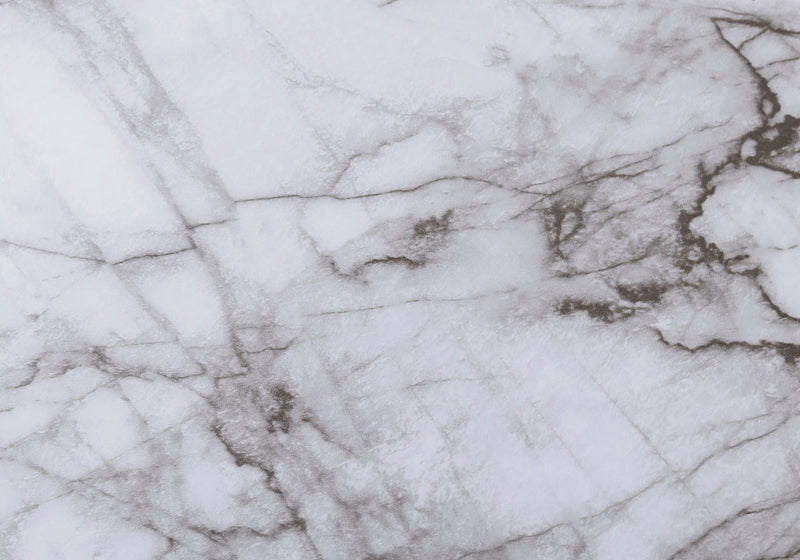 White Marble-look Black Metal Accent Table