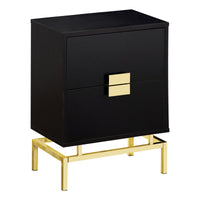 Espresso Gold Metal Accent Table