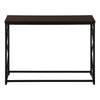 Espresso Black Metal Hall Console Accent Table