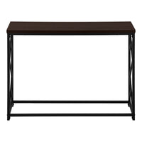 Espresso Black Metal Hall Console Accent Table