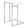 Glossy White Chrome Metal Side Table