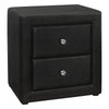 Black Leather-look Bedroom Nightstand