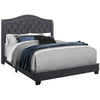 Queen Size Dark Grey Velvet with Chrome Trim Bed