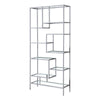 Silver Metal with Tempered Glass Bookcase