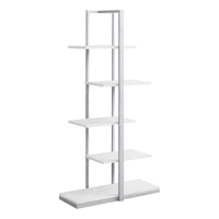 White Silver Metal Bookcase