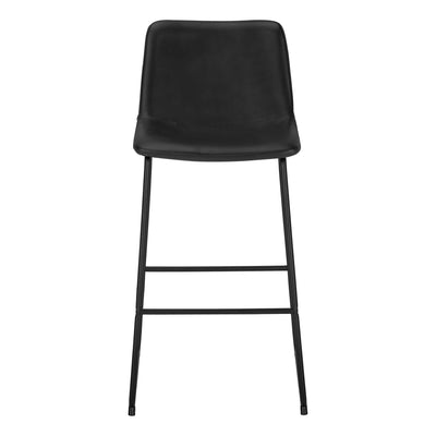 Curved Backrest Black Leather-look  Black Office Chair