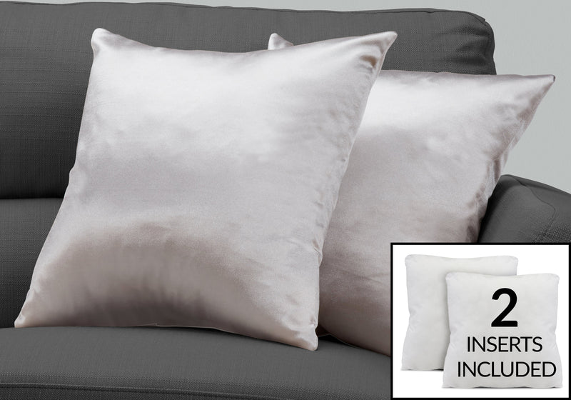 Silver Satin 2pcs Pillow