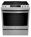 GE 5.3 Cu. Ft. Electric Range with True European Convection and Steam+Self Clean - Stainless Steel - JCS840SMSS