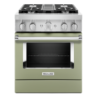 KitchenAid 4.1 Cu. Ft. Smart Gas Range with Self-Clean - Avocado Cream - KFGC500JAV