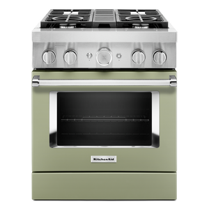 KitchenAid 4.1 Cu. Ft. Smart Gas Range with Self-Clean - Avocado Cream - KFGC500JAV