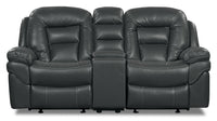 Leo Leath-Aire® Fabric Power Reclining Loveseat - Grey 