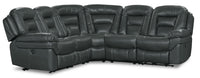 Leo 5-Piece Leath-Aire® Fabric Power Reclining Sectional - Grey 