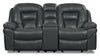 Leo Leath-Aire® Fabric Glider Reclining Loveseat - Grey