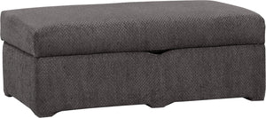 Morty Chenille Storage Ottoman - Grey