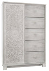 Nola Bedroom 5-Drawer Chest with Storage Cabinet, 36.8