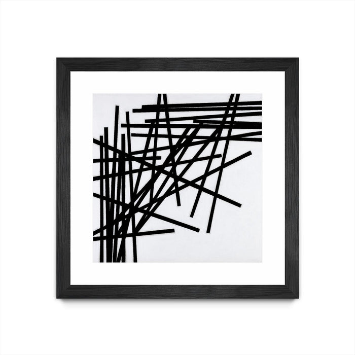 \"Alumettes\" Matted and Framed Black 36x36 Wall Art