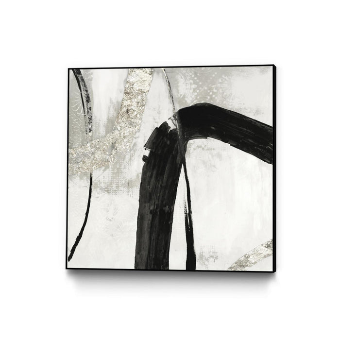 \"Black Ink Ii\" Canvas Framed Black 20x20 Wall Art