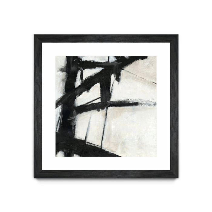 \"Construction Ii\" Matted and Framed Black 30x30 Wall Art