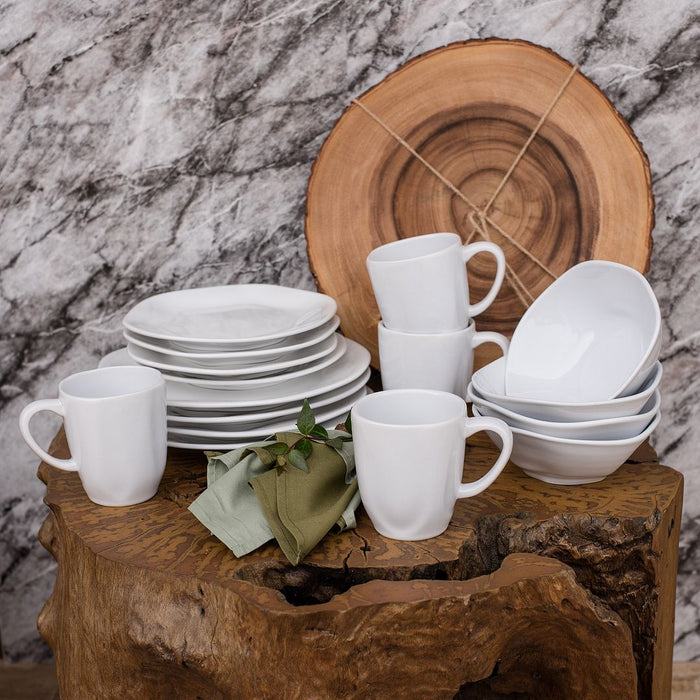 Ryo 16-Piece Dinnerware Set - White