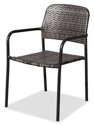 Sindal Outdoor Patio Bistro Chair - Resin Wicker, UV & Weather Resistant - Black