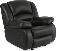 Toreno Genuine Leather Power Recliner - Black 