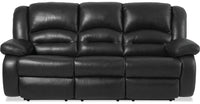 Toreno Genuine Leather Reclining Sofa - Black 