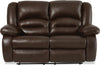 Toreno Genuine Leather Reclining Loveseat - Brown