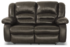 Toreno Genuine Leather Reclining Loveseat - Grey